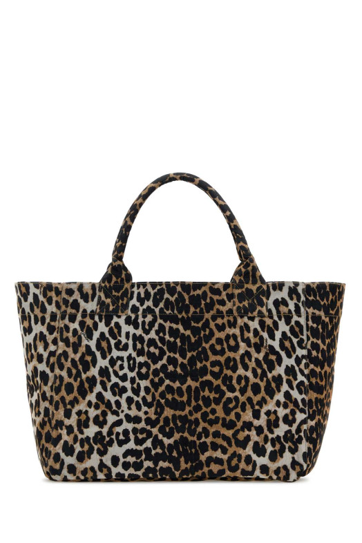 Printed flannel Trapeze reversible shopping bag GANNI (B2110042)
