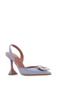 Powder blue satin Begum pumps AMINA MUADDI (BEGUMSLING95)