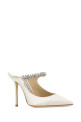 White satin Bing 100 mules Beige JIMMY CHOO (BING100SAT)