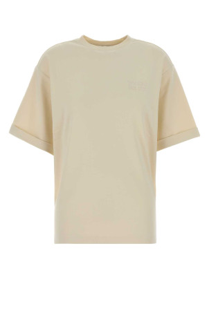 Cream cotton oversize t-shirt WOOLRICH (CFWWTE2008FRUT5365)
