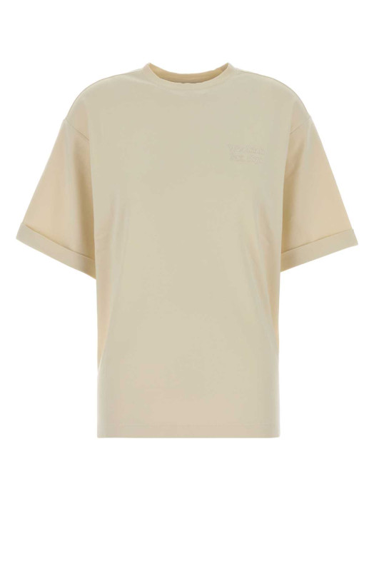 Cream cotton oversize t-shirt WOOLRICH (CFWWTE2008FRUT5365)