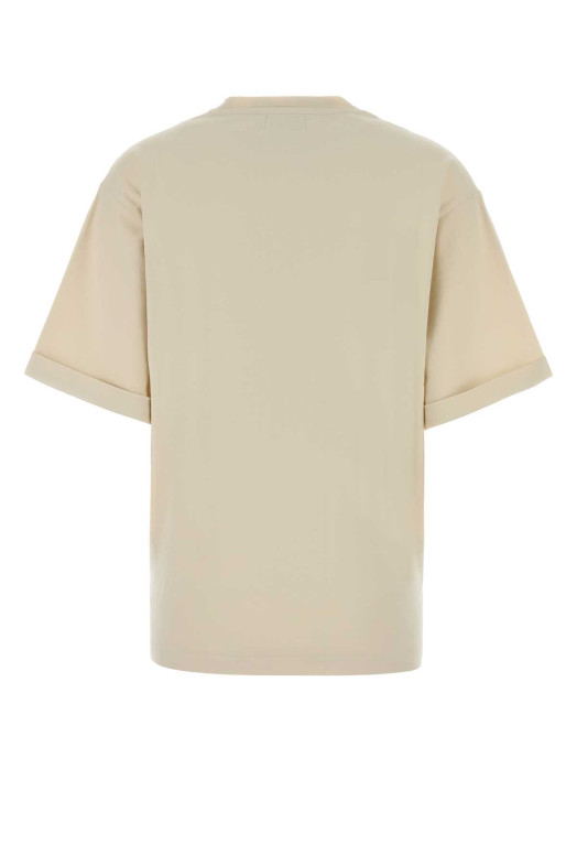 Cream cotton oversize t-shirt WOOLRICH (CFWWTE2008FRUT5365)