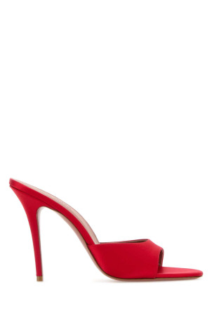 Red satin Elodie mules Red AMINA MUADDI (ELODIESLIPPER105)