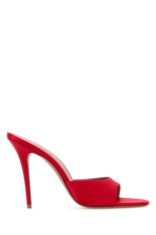 Red satin Elodie mules Red AMINA MUADDI (ELODIESLIPPER105)