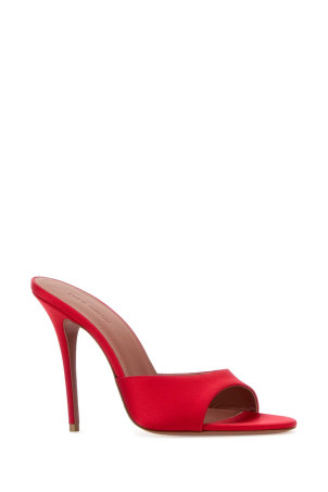 Red satin Elodie mules Red AMINA MUADDI (ELODIESLIPPER105)