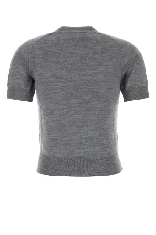 Grey wool cardigan AMI (FKC387KN0039)