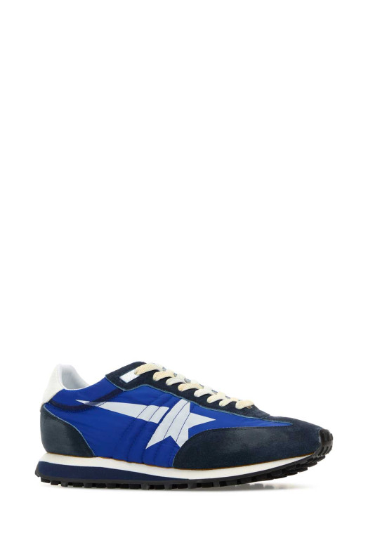 Blue fabric and suede Running Marathon sneakers GOLDEN GOOSE DELUXE BRAND (GMF00683F005463)