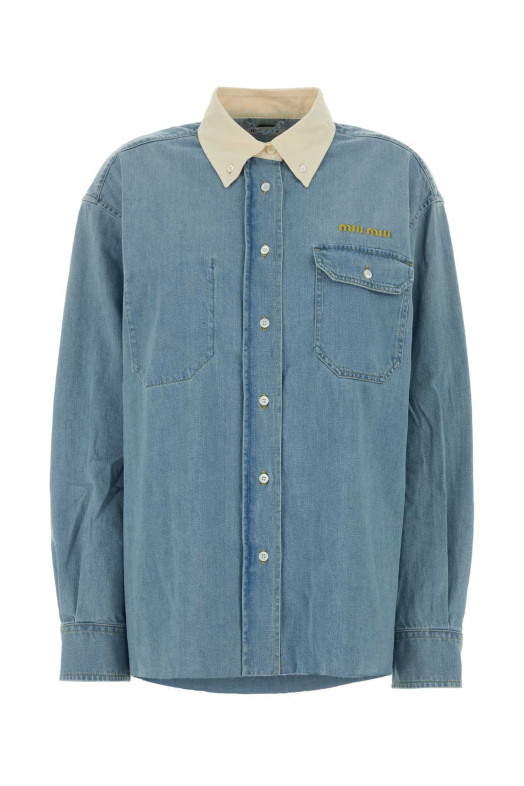 Denim oversize shirt MIU MIU (GWC134SOOO1823)