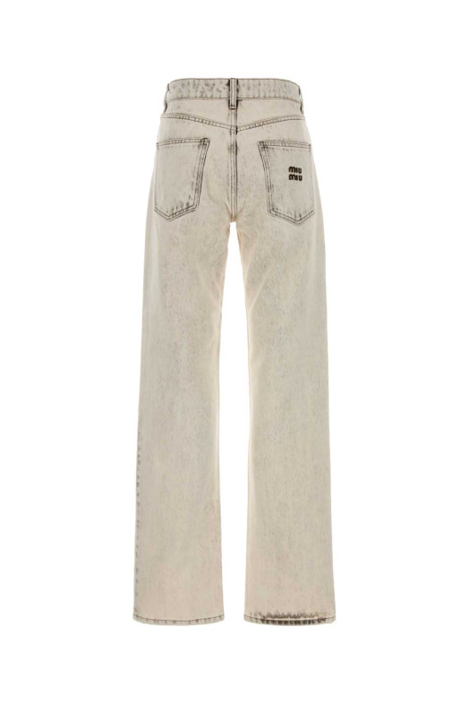 Ivory denim jeans Black MIU MIU (GWP591SOOO183T)