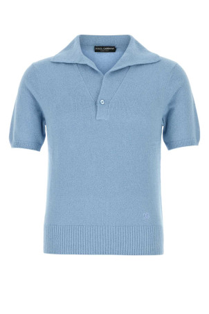 Light blue cotton blend polo shirt DOLCE & GABBANA (GXZBHZJGMGX)