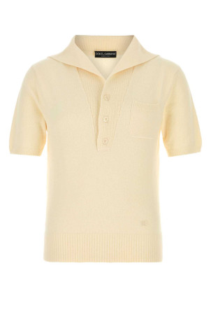 Cream cotton blend polo shirt DOLCE & GABBANA (GXZBIZJGMGX)
