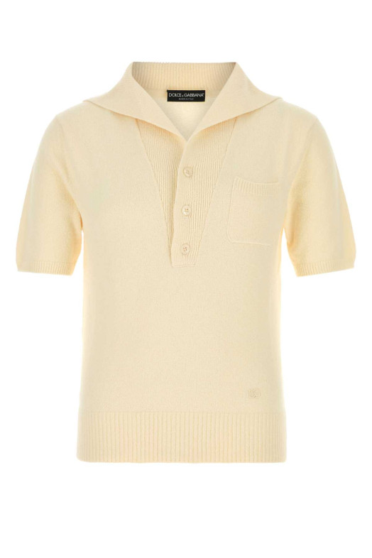 Cream cotton blend polo shirt DOLCE & GABBANA (GXZBIZJGMGX)