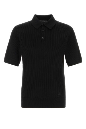 Black cotton polo shirt Black DOLCE & GABBANA (GXZBJZJBCJC)