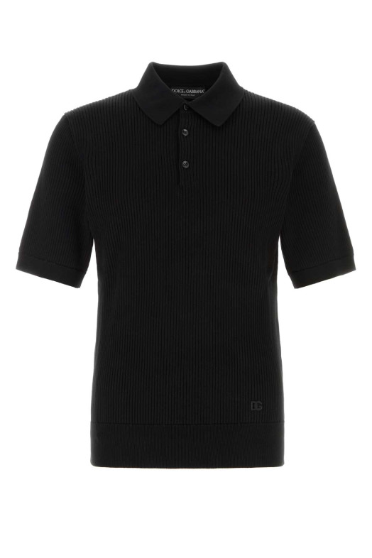 Black cotton polo shirt Black DOLCE & GABBANA (GXZBJZJBCJC)