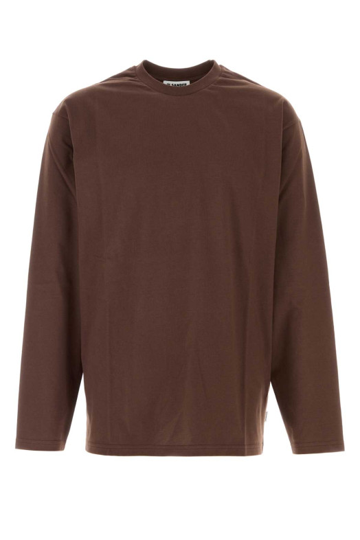 Chocolate cotton t-shirt JIL SANDER (J21GC0196J20360)