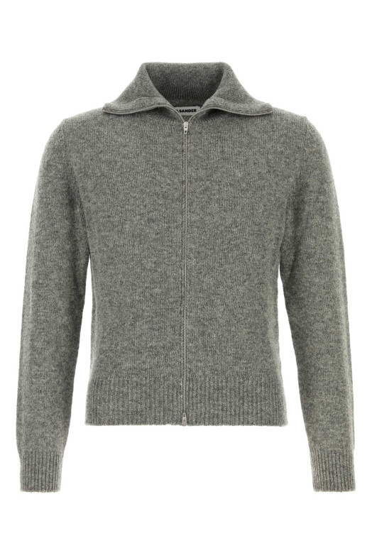 Grey wool blend cardigan JIL SANDER (J21HP0015J14837)