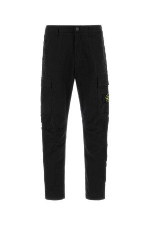 Black stretch cotton cargo pant Black STONE ISLAND (L1S153100032S0A10)