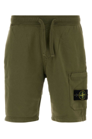 Army green cotton bermuda shorts STONE ISLAND (L1S156200011S0051)