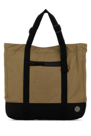 Khaki canvas shopping bag STONE ISLAND (L1S159200034S0331)