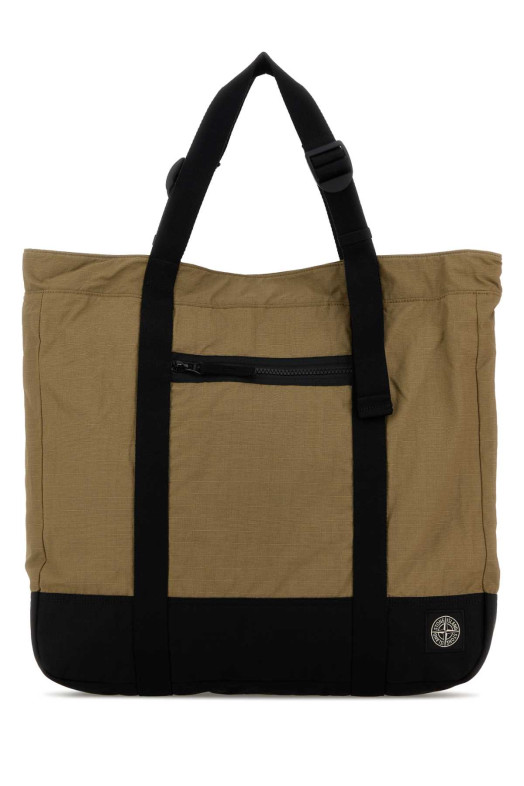 Khaki canvas shopping bag STONE ISLAND (L1S159200034S0331)