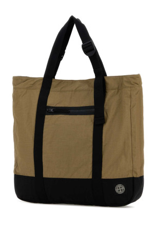 Khaki canvas shopping bag STONE ISLAND (L1S159200034S0331)