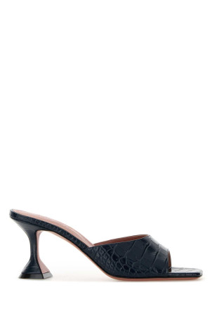 Navy blue leather Lupita mules Blue AMINA MUADDI (LUPITASLIPPER70)