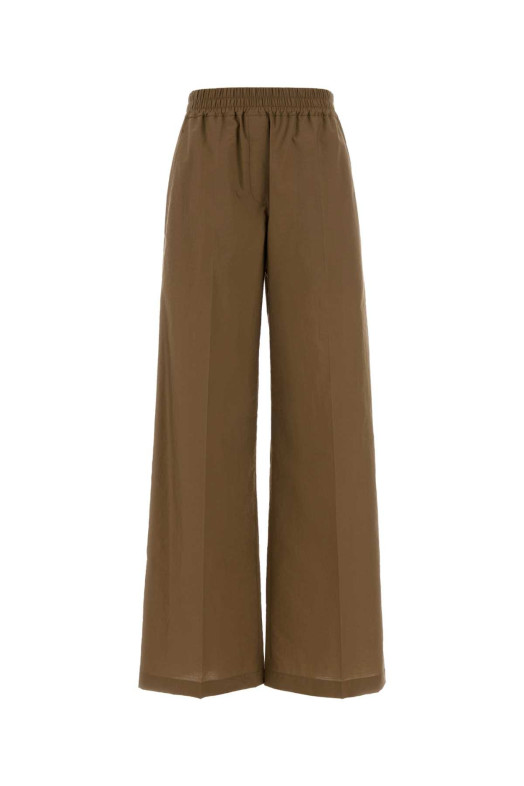Brown cotton blend wide-leg pant BRUNELLO CUCINELLI (M0F79P9131)
