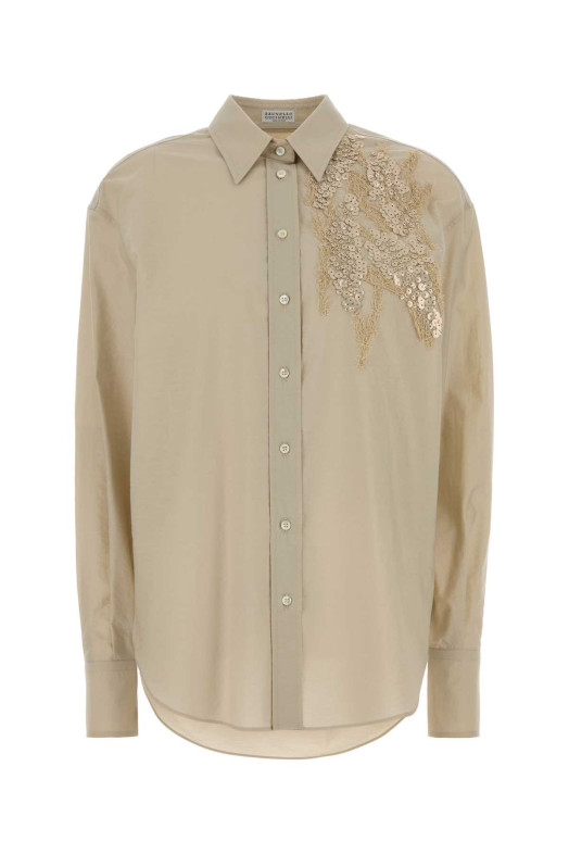 Sand cotton blend shirt BRUNELLO CUCINELLI (M0F79RJ926)