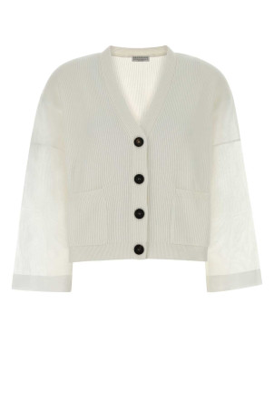 White cotton cardigan BRUNELLO CUCINELLI (M19259516)