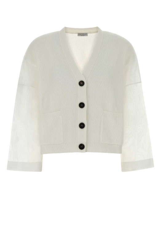 White cotton cardigan BRUNELLO CUCINELLI (M19259516)