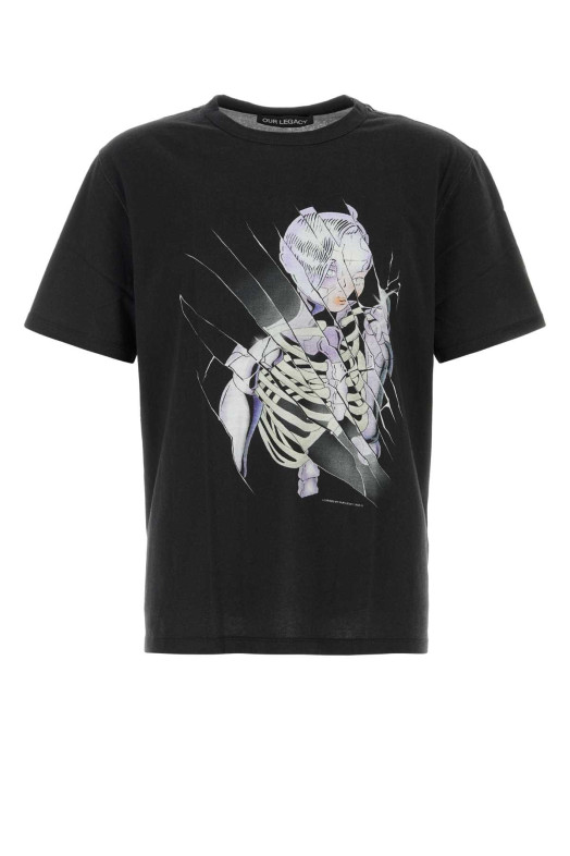 Black cotton oversize t-shirt OUR LEGACY (M2266NC)