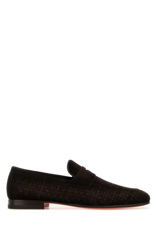 Chocolate suede Gwendal loafers SANTONI (MCNC13903LA3SAYC)