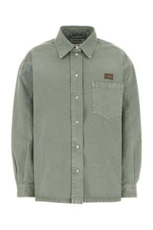 Sage green gabardine shirt MIU MIU (MK2018SOOO1350)