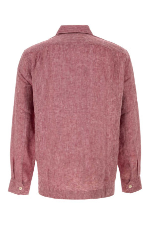 Melange tyrian purple linen shirt BRUNELLO CUCINELLI (MM6840618)