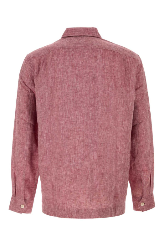 Melange tyrian purple linen shirt BRUNELLO CUCINELLI (MM6840618)