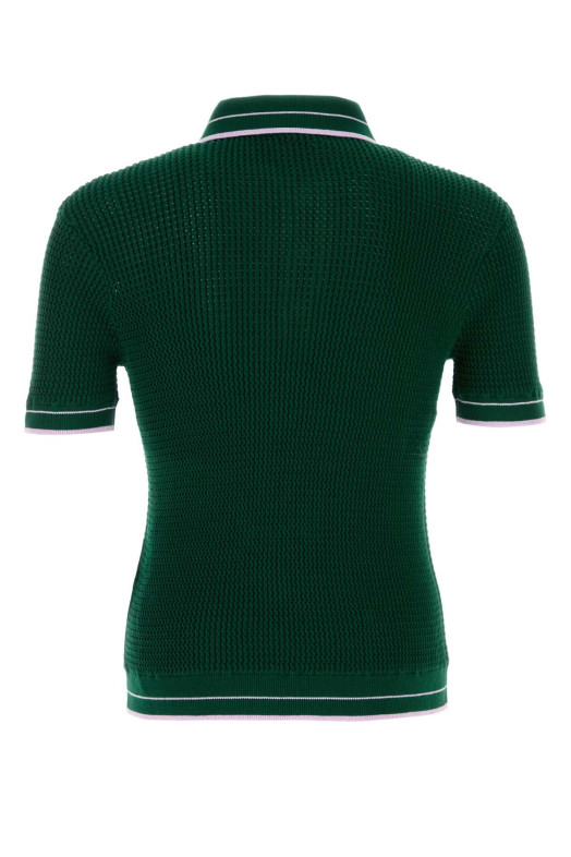 Bottle green crochet polo shirt Green CASABLANCA (MSS26KW129601)