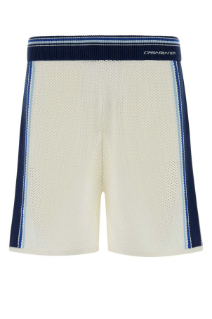 White mesh bermuda shorts BLUE CASABLANCA (MSS26KW130601)