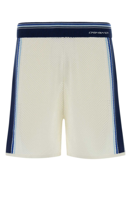 White mesh bermuda shorts BLUE CASABLANCA (MSS26KW130601)