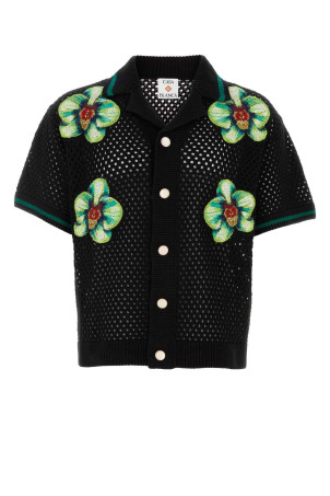 Black crochet shirt CASABLANCA (MSS26KW131601)