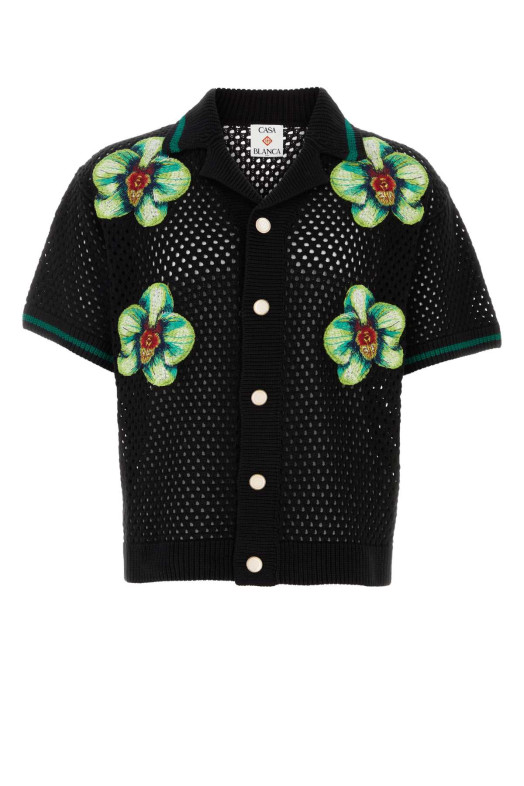 Black crochet shirt CASABLANCA (MSS26KW131601)