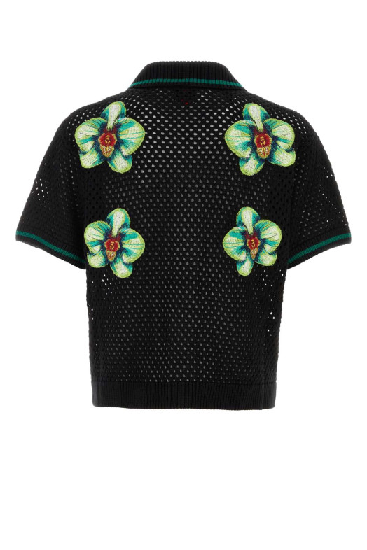 Black crochet shirt CASABLANCA (MSS26KW131601)