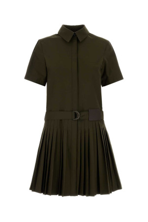 Khaki cotton blend mini dress LOEWE (S359Y09XKP)