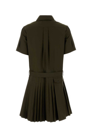 Khaki cotton blend mini dress LOEWE (S359Y09XKP)