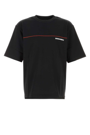 Black cotton oversize t-shirt DSQUARED (S71GD1653D20033)
