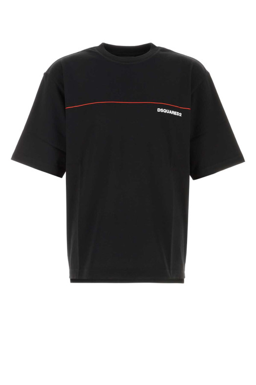Black cotton oversize t-shirt DSQUARED (S71GD1653D20033)