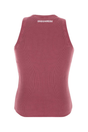 Dark pink cotton tank top DSQUARED (S74NL0059D20105)