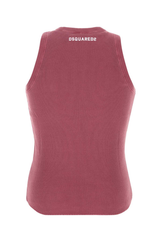 Dark pink cotton tank top DSQUARED (S74NL0059D20105)