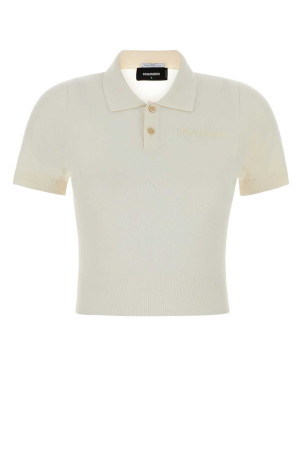White knit polo shirt Black DSQUARED (S75HA1399D13203)