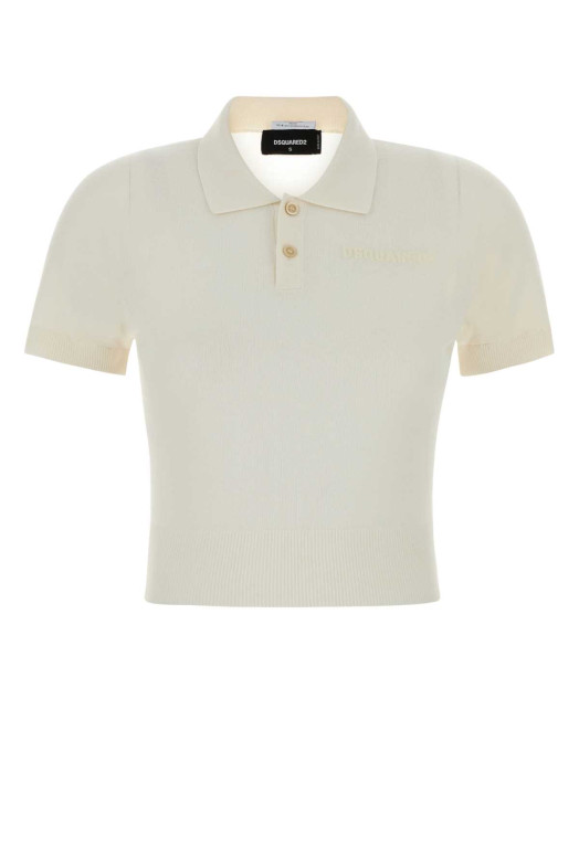 White knit polo shirt Black DSQUARED (S75HA1399D13203)