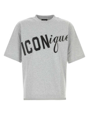 Melange grey cotton oversize t-shirt DSQUARED (S78GD0119D20094)